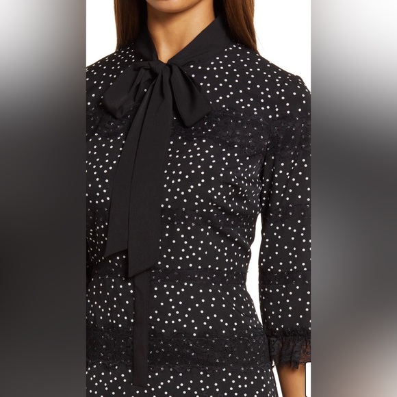SHANI Black Polka Dot Three-Quarter Length Sleeve Beautiful Size 16 NWT - Picture 5 of 11
